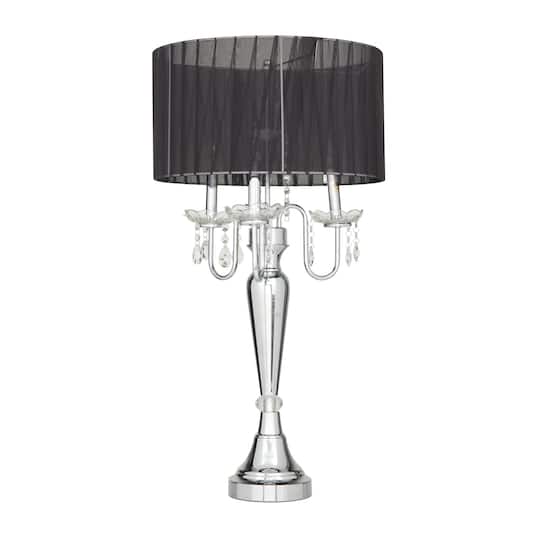 Silver Metal Table Lamp 16" x 16" x 31"